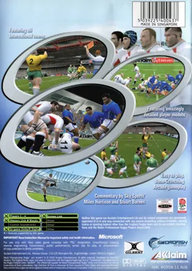 World Championship Rugby (Europe) box cover back